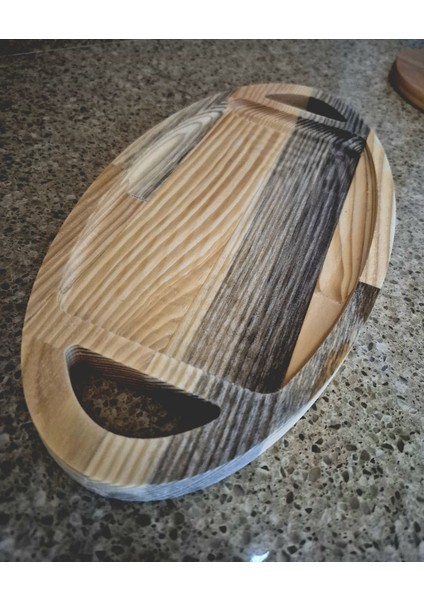 Oval Sunum Tahtası - 16 X 32 cm - Açık Kahverengi fiyatları
