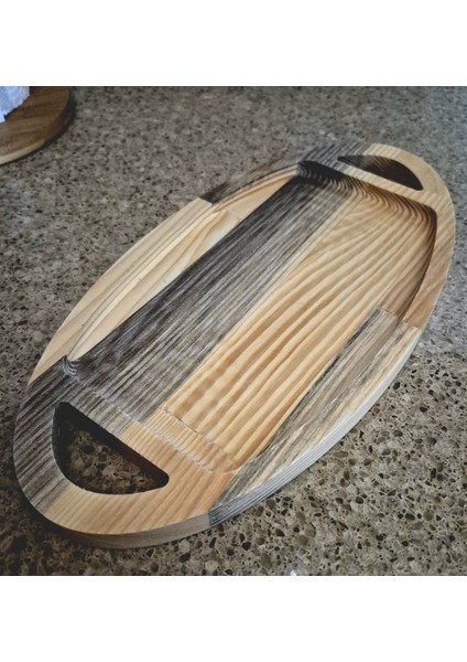 Oval Sunum Tahtası - 16 X 32 cm - Açık Kahverengi modelleri