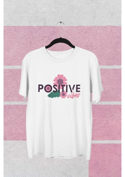 Kadın Positive Transfer Baskılı Yuvarlak Yaka Kısa Kol Tişört