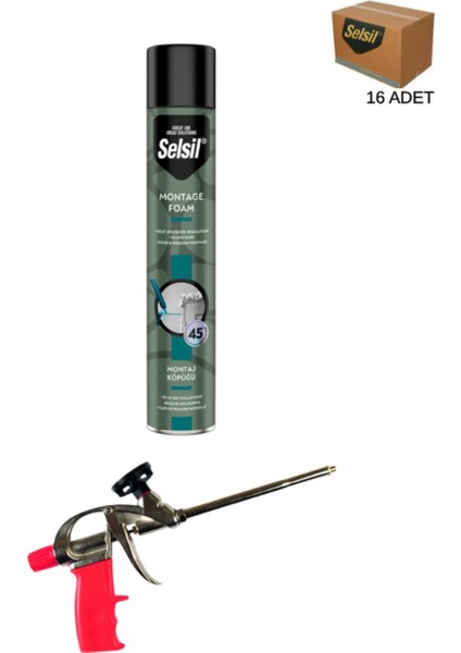 Pu Tabancalı Montaj Köpüğü 750 Ml. (16 Adet),demir Köpük Tabancası