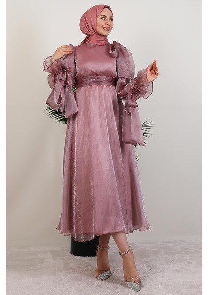 Mişa Tesettür Elbise Pudra
