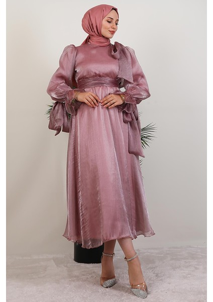Mişa Tesettür Elbise Pudra fırsatları