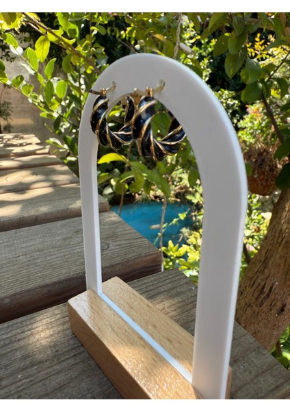 Twistmini Burgu Halka Küpe – Siyah Mine modelleri