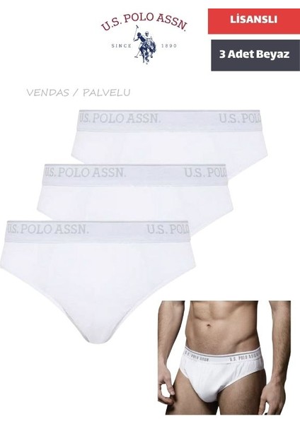 Lisanslı %95 Pamuklu Fit Erkek Slip Külot 3'lü Paket