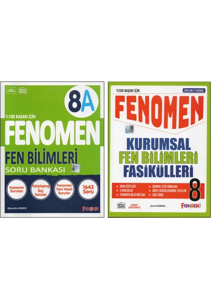 Fenomen 8. Sınıf Fen B. 8A+KURUMSAL Fen F. (8 Kitap)