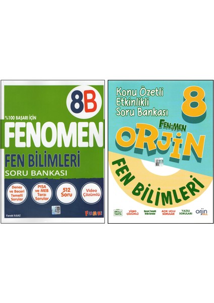 Fenomen 8. Sınıf 8b+Orjin Fen Bilimleri (2 Kitap)