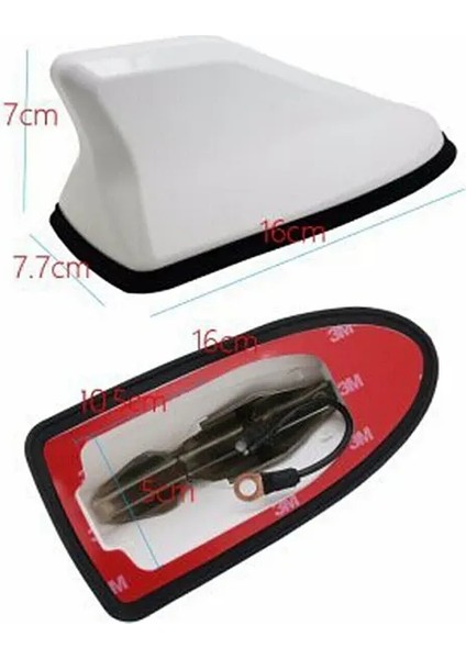 Ford P100 Uyumlu Silikon Tabanlı Shark Köpekbalığı Balina Tavan Anteni Beyaz fırsatları