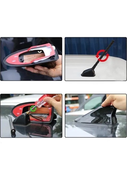 Ford P100 Uyumlu Silikon Tabanlı Shark Köpekbalığı Balina Tavan Anteni Beyaz indirimleri