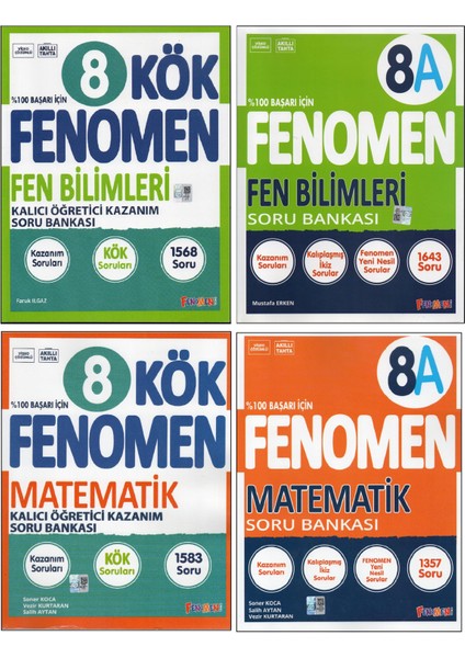 Fenomen 8.sınıf KÖK+8A Fen BİLİMLERİ+KÖK+8A Matematik (4 Kitap)