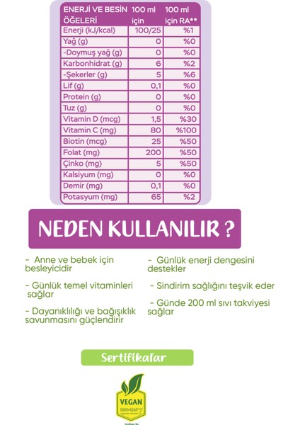 Hamile Anneler Destekleyici Organik İçecek 6’lı modelleri