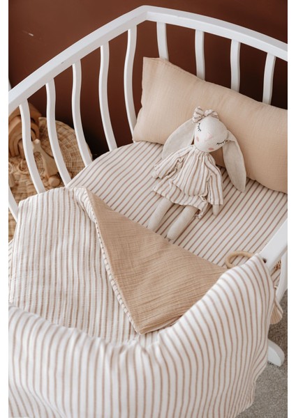 Park Beşik Müslin Nevresim Takımı (80X110) | Line Series - Beige indirimleri