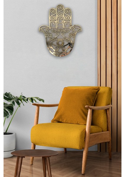 Hamsa Fatma Ana Eli Mdf Üzeri Gold Pleksi Duvar Dekorasyon fiyatları