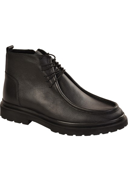 Erkek Içi Kürklü Fermuarlı Deri Casual Bot