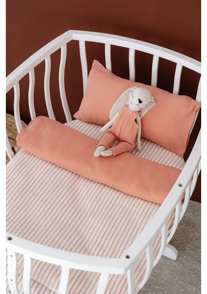 Bebek Boy Müslin Nevresim Takımı (100X150) | Line Series - Coral fiyatları