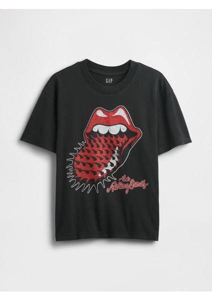 Kadın Siyah Organik Pamuk Grafik T-Shirt fiyatları