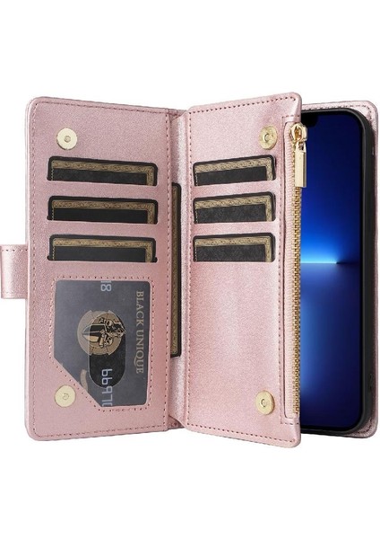 IPhone 13 Için Flip Case Pro Max Kayış Kart Yuvaları Cüzdan Darbeye (Yurt Dışından) modelleri