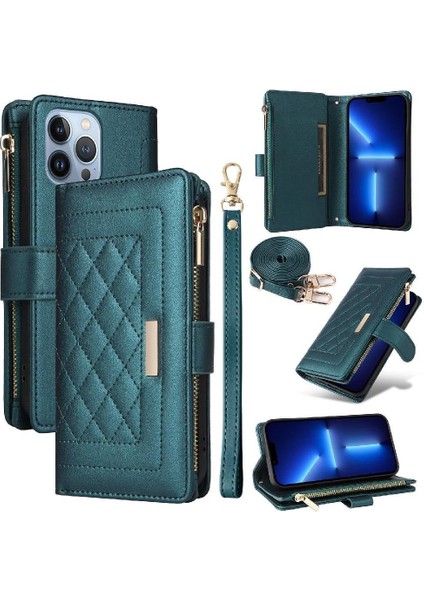 IPhone 13 Için Flip Case Pro Max Kayış Kart Yuvaları Cüzdan Darbeye (Yurt Dışından) modelleri