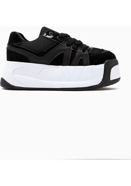 Alvi Siyah Deri Detaylı Kadın Sneakers
