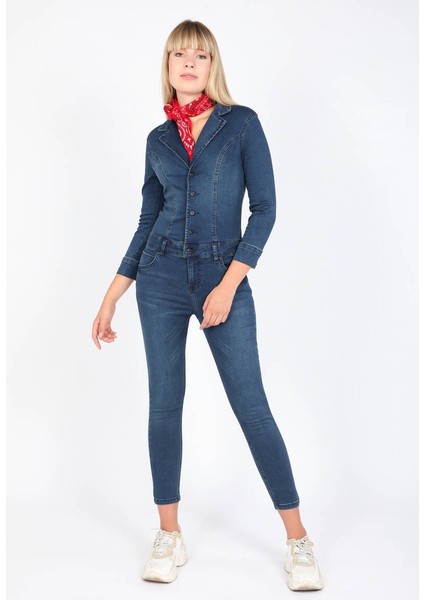 Kadın Koyu Lacivert Jean Tulum Pantolon fırsatları