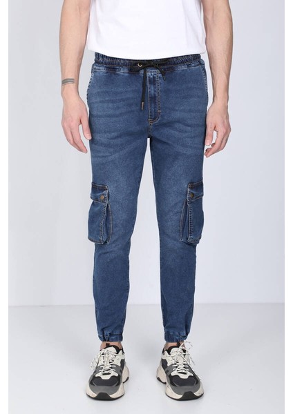 Erkek Koyu Mavi Kargo Cepli Jogger Pantolon fiyatları