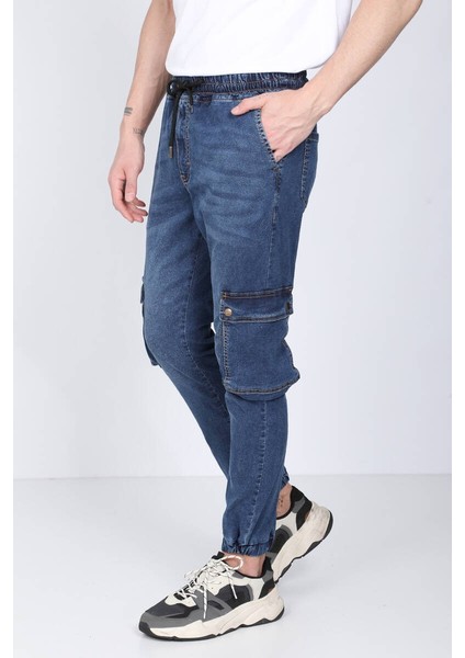Erkek Koyu Mavi Kargo Cepli Jogger Pantolon modelleri