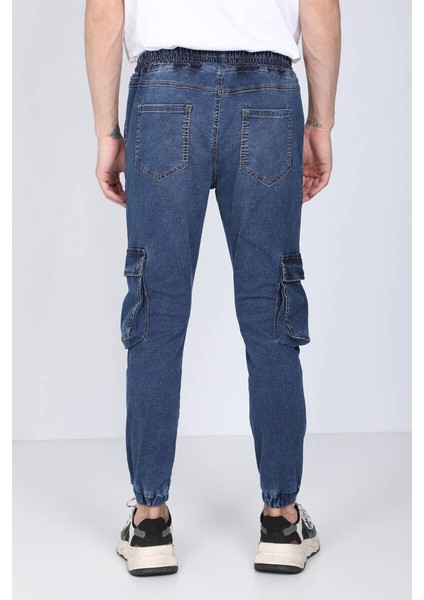 Erkek Koyu Mavi Kargo Cepli Jogger Pantolon fırsatları