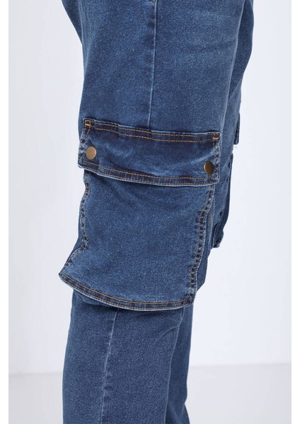 Erkek Koyu Mavi Kargo Cepli Jogger Pantolon