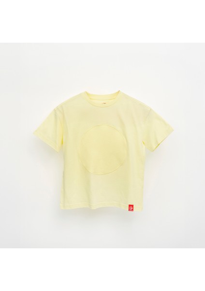 Unisex, 100% Koton, Çocuk, Oversize, Janti Fox Patchleriyle Tasarlanabilir Sarı T-Shirt fiyatları