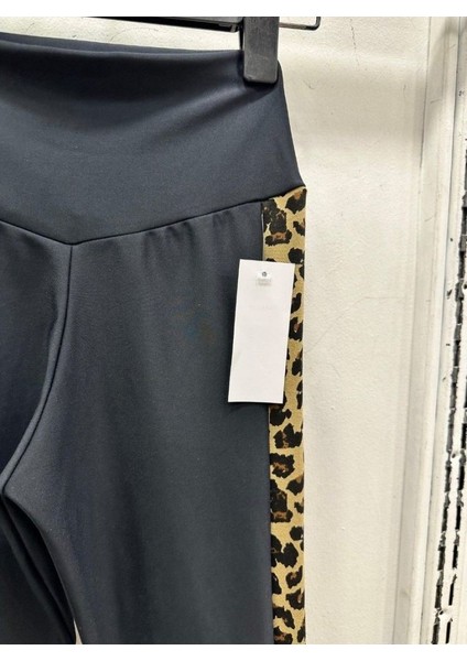 Kadın Full Likralı Mikro Dalgıç Kumaş Leopar Desenli Yüksek Bel Tayt fırsatları