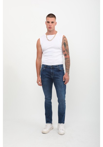 Erkek Mavi Straight Fit Jean Pantolon indirimleri