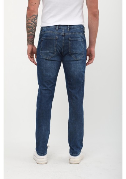 Erkek Mavi Straight Fit Jean Pantolon