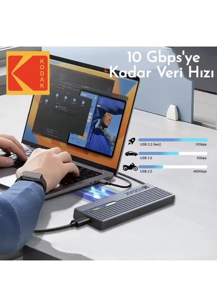 E010 Pro M2 Nvme+Sata Muhafaza Kutusu Çift Protokol CE Lisanslı 2280/2260/2242/2230/ 10Gbps 3.2 Yüksek Hızlı Son Nesil Teknoloji Metal Sağlam