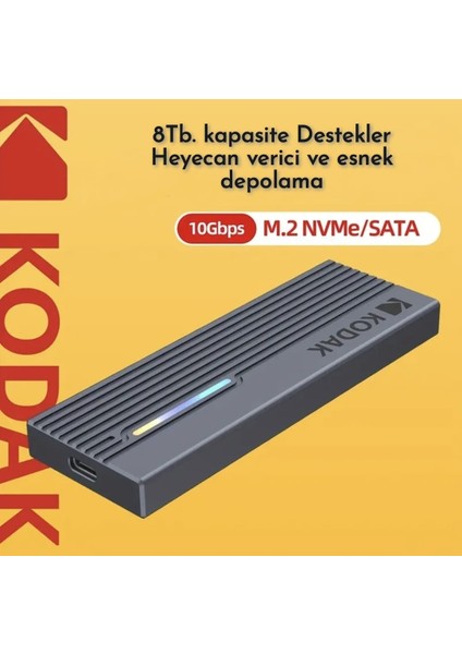 E010 Pro M2 Nvme+Sata Muhafaza Kutusu Çift Protokol CE Lisanslı 2280/2260/2242/2230/ 10Gbps 3.2 Yüksek Hızlı Son Nesil Teknoloji Metal Sağlam