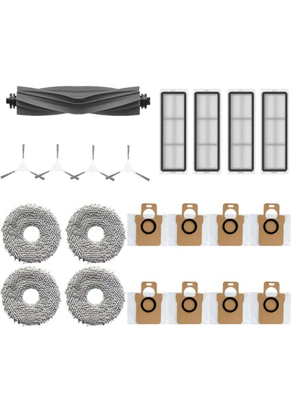 Bot L10S Pro Ultra Robot Süpürge Yedek Parçaları, Kauçuk / Yan Fırça, Filtre, Paspas Bezi, Toz Torbası (Yurt Dışından)