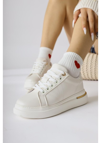 Anastazia Beyaz Topuk Detaylı Sneakers