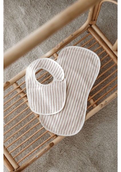 Müslin Önlük ve Omuz Bezi - Line Series - Beige modelleri