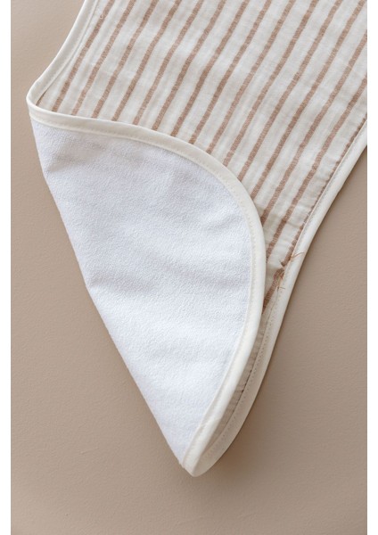 Müslin Önlük ve Omuz Bezi - Line Series - Beige