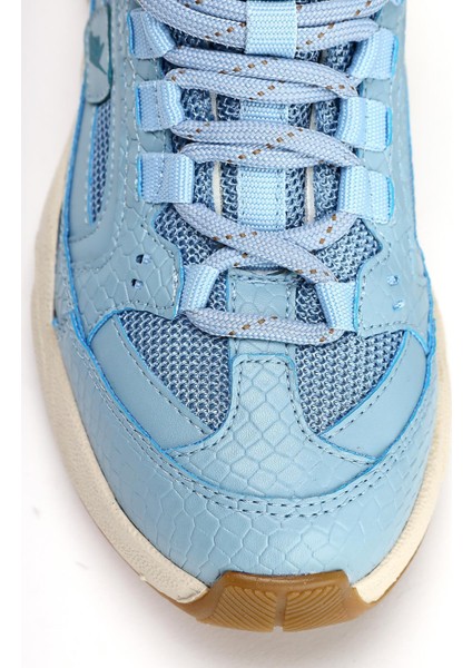 Caisa Mavi Tekstil Detaylı Bağcıklı Kadın Sneakers indirimleri