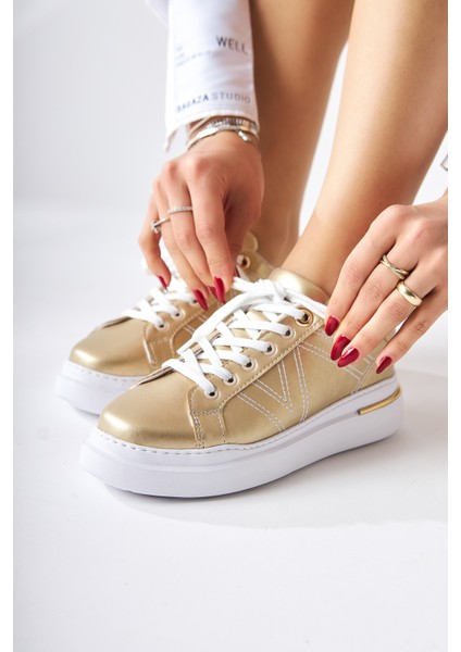 Anastazia Altın Topuk Detaylı Sneakers indirimleri