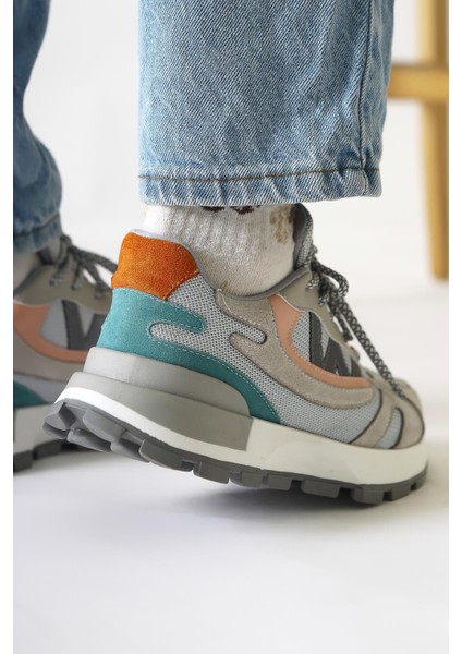 Bach Gri Süet Tekstil Detaylı Bağcıklı Kadın Sneakers indirimleri