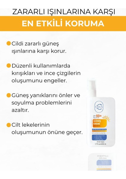 SPF50+ Tüm Cilt Tipleri Için Yüz Güneş Kremi 50ML fiyatları