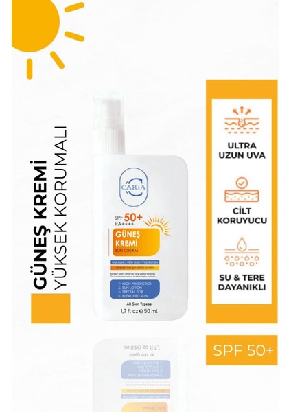 SPF50+ Tüm Cilt Tipleri Için Yüz Güneş Kremi 50ML fırsatları