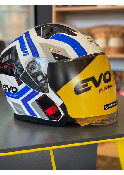 Evo Çenesiz Kask Ece Belgeli Güneş Vizörlü