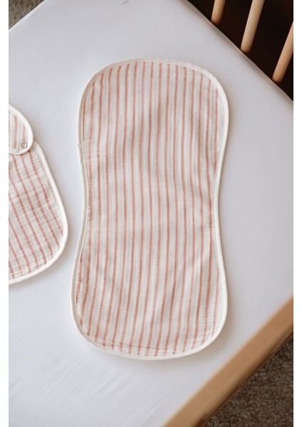 Müslin Önlük ve Omuz Bezi - Line Series - Coral