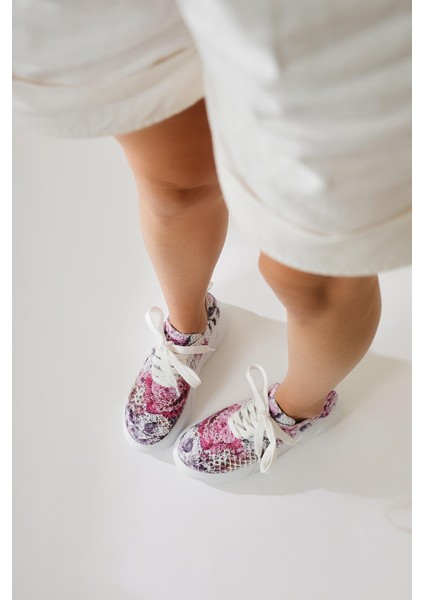 Biba Mor Triko Desen Baskılı Bağcıklı Sneaker fırsatları