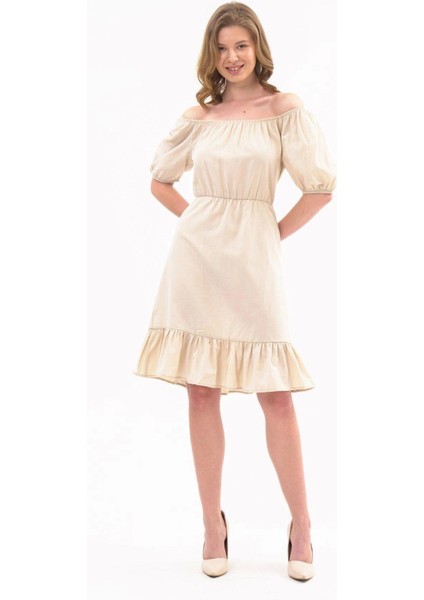 Kadın Beli Lastikli Tery Coton Elbise 4367/95 fiyatları