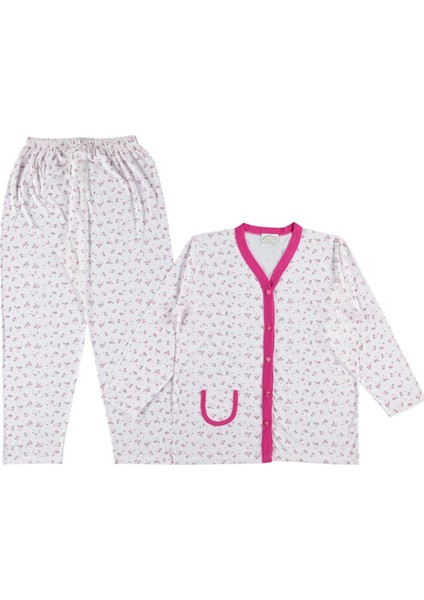 Venessa Tasarım Büyük Beden Boydan Düğmeli Pamuklu Kadın Pijama Takımı Rahat Kalıp Xl/2xl