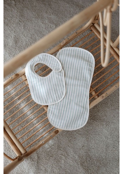 Müslin Önlük ve Omuz Bezi - Line Series - Blue modelleri