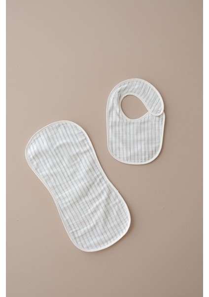 Müslin Önlük ve Omuz Bezi - Line Series - Blue indirimleri