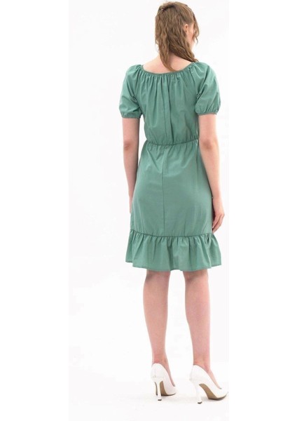 Kadın Beli Lastikli Tery Coton Elbise 4367/95 modelleri